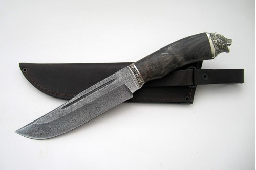 Нож из дамасской стали "Таежный" - работа мастерской кузнеца Марушина А.И.